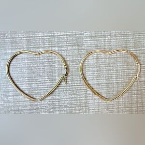 Heart Shaped Gold Plated Hoops